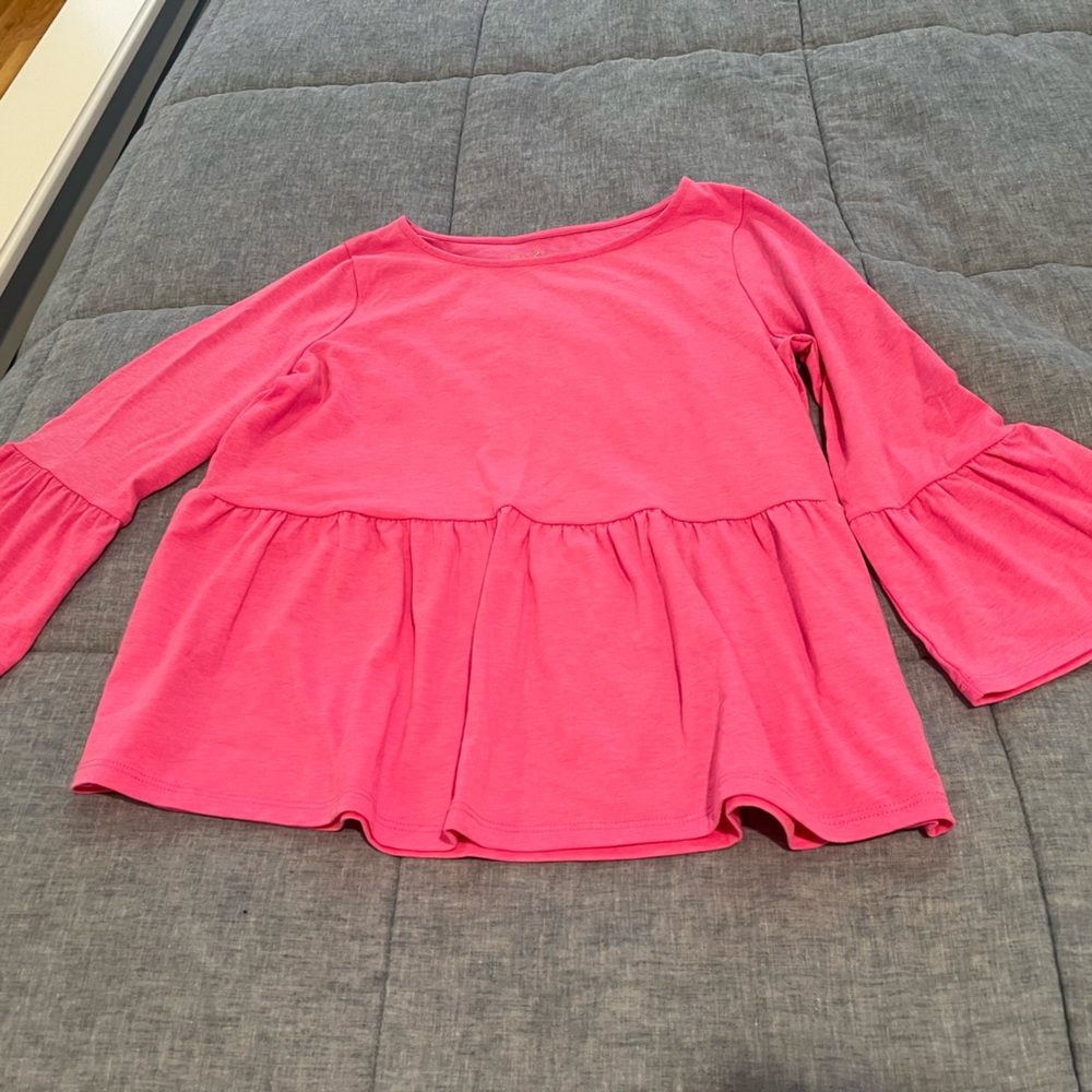 Lilly Pulitzer Girls Ruffle Shirt Size XL (12-14) EUC